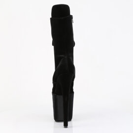 Pleaser FLAMINGO-1045VEL Stivaletti Con Plateau Velluto Nero EU-35 / US-5