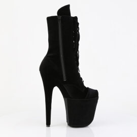 Pleaser FLAMINGO-1045VEL Stivaletti Con Plateau Velluto Nero EU-35 / US-5