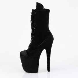 Pleaser FLAMINGO-1045VEL Stivaletti Con Plateau Velluto Nero EU-36 / US-6