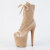 Pleaser FLAMINGO-1045VEL Stivaletti Con Plateau Velluto Beige EU-41 / US-11
