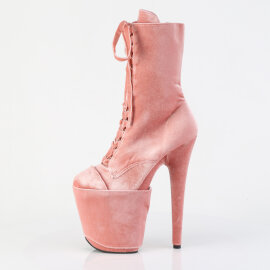 Pleaser FLAMINGO-1045VEL Stivaletti Con Plateau Velluto Rosa EU-36 / US-6