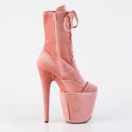 Pleaser FLAMINGO-1045VEL Stivaletti Con Plateau Velluto Rosa EU-36 / US-6