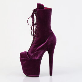 Pleaser FLAMINGO-1045VEL Stivaletti Con Plateau Velluto Viola EU-37 / US-7