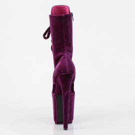 Pleaser FLAMINGO-1045VEL Stivaletti Con Plateau Velluto Viola EU-37 / US-7