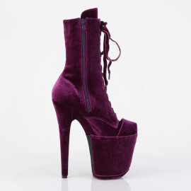 Pleaser FLAMINGO-1045VEL Stivaletti Con Plateau Velluto Viola EU-37 / US-7