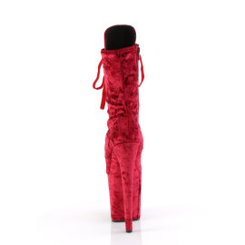 Pleaser FLAMINGO-1045VEL Stivaletti Con Plateau Velluto Rosso EU-42 / US-12