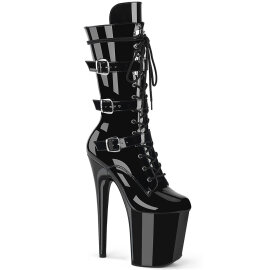Pleaser FLAMINGO-1053 Stivaletti Con Plateau Vernice Nero EU-35 / US-5