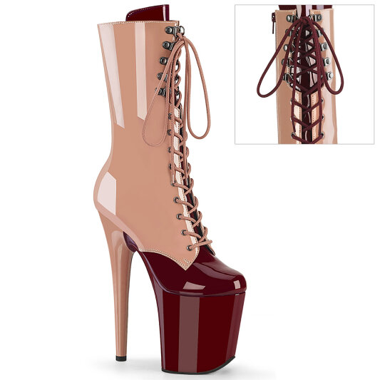 Pleaser FLAMINGO-1054DC Stivaletti Con Plateau Vernice Rosso EU-35 / US-5