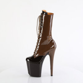 Pleaser FLAMINGO-1054DC Stivaletti Con Plateau Vernice Marrone Moka EU-35 / US-5
