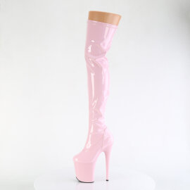 Pleaser FLAMINGO-3000 Stivali Sopra Il Ginocchio Con Plateau Vernice Rosa EU-41 / US-11