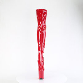 Pleaser FLAMINGO-3000 Stivali Sopra Il Ginocchio Con Plateau Vernice Rosso EU-35 / US-5