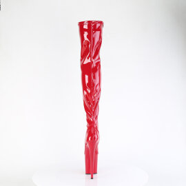 Pleaser FLAMINGO-3000 Stivali Sopra Il Ginocchio Con Plateau Vernice Rosso EU-35 / US-5