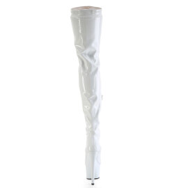 Pleaser FLAMINGO-3000 Stivali Sopra Il Ginocchio Con Plateau Vernice Bianco EU-35 / US-5