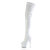 Pleaser FLAMINGO-3000 Stivali Sopra Il Ginocchio Con Plateau Vernice Bianco EU-35 / US-5