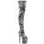 Pleaser FLAMINGO-3000DP Stivali Sopra Il Ginocchio Con Plateau Tessuto Nero Bianco EU-40 / US-10
