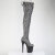 Pleaser FLAMINGO-3008SP-BT Stivali Sopra Il Ginocchio Con Plateau Pitonato Nero Bianco EU-41 / US-11