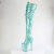 Pleaser FLAMINGO-3020GP Stivali Sopra Il Ginocchio Con Plateau Vernice Glitter Turchese EU-35 / US-5