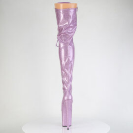Pleaser FLAMINGO-3020GP Stivali Sopra Il Ginocchio Con Plateau Vernice Glitter Viola EU-36 / US-6