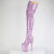 Pleaser FLAMINGO-3020GP Stivali Sopra Il Ginocchio Con Plateau Vernice Glitter Viola EU-36 / US-6