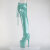 Pleaser FLAMINGO-3021GP Stivali Sopra Il Ginocchio Con Plateau Vernice Glitter Turchese EU-35 / US-5
