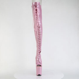 Pleaser FLAMINGO-3021GP Stivali Sopra Il Ginocchio Con Plateau Vernice Rosa EU-35 / US-5