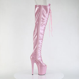 Pleaser FLAMINGO-3021GP Stivali Sopra Il Ginocchio Con Plateau Vernice Rosa EU-35 / US-5