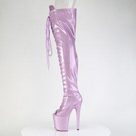 Pleaser FLAMINGO-3021GP Stivali Sopra Il Ginocchio Con Plateau Vernice Glitter Viola EU-37 / US-7