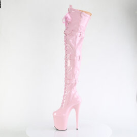 Pleaser FLAMINGO-3028 Stivali Sopra Il Ginocchio Con Plateau Vernice Rosa EU-37 / US-7