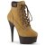 Pleaser DELIGHT-600TL-02 Stivaletti - Similpelle Nabuk Marroncino/Marrone Scuro Opaco EU-35 / US-5