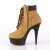 Pleaser DELIGHT-600TL-02 Stivaletti - Similpelle Nabuk Marroncino/Marrone Scuro Opaco EU-36 / US-6