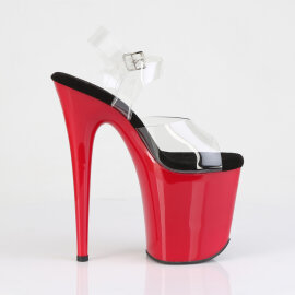 Pleaser FLAMINGO-808 Sandali Con Plateau Trasparente Rosso EU-35 / US-5