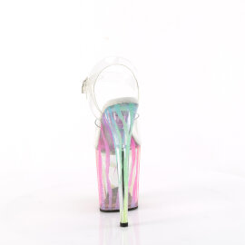 Pleaser FLAMINGO-808RG-03 Sandali Con Plateau Trasparente Glitter Multicolore EU-35 / US-5