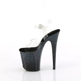 Pleaser FLAMINGO-808SS Sandali Con Plateau Trasparente Glitter Nero EU-37 / US-7