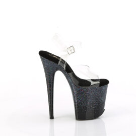 Pleaser FLAMINGO-808SS Sandali Con Plateau Trasparente Glitter Nero EU-37 / US-7