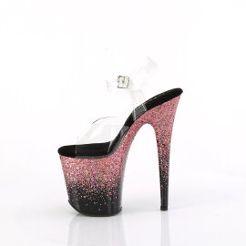 Pleaser FLAMINGO-808SS Sandali Con Plateau Trasparente Glitter Rosa EU-35 / US-5