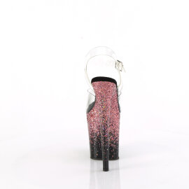 Pleaser FLAMINGO-808SS Sandali Con Plateau Trasparente Glitter Rosa EU-35 / US-5