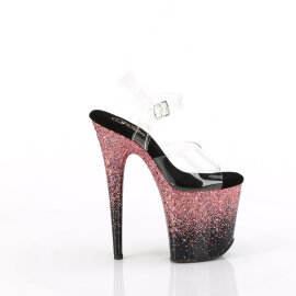Pleaser FLAMINGO-808SS Sandali Con Plateau Trasparente Glitter Rosa EU-35 / US-5