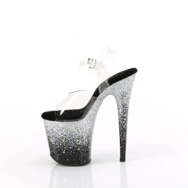 Pleaser FLAMINGO-808SS Sandali Con Plateau Trasparente Glitter Argento EU-35 / US-5
