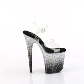 Pleaser FLAMINGO-808SS Sandali Con Plateau Trasparente Glitter Argento EU-35 / US-5