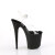 Pleaser FLAMINGO-808TGRS Sandali Con Plateau Trasparente Strass Nero Argento EU-35 / US-5