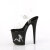Pleaser FLAMINGO-808TGRS Sandali Con Plateau Trasparente Strass Nero Argento EU-38 / US-8