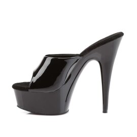 Pleaser Mules DELIGHT-601 Vernice Nero/Nero EU-36 / US-6