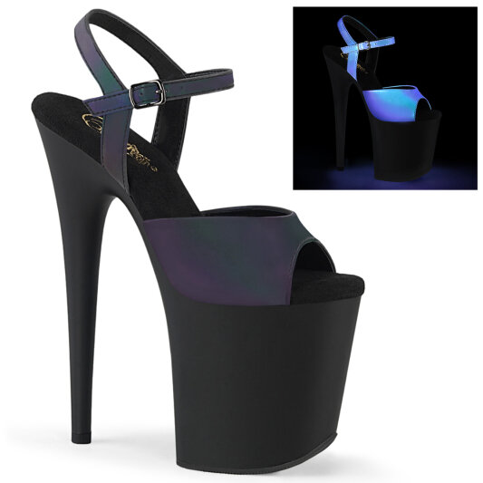 Pleaser FLAMINGO-809REFL Sandali Con Plateau Trasparente Nero EU-35 / US-5