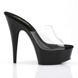 Pleaser Mules DELIGHT-601 Trasparente/Nero EU-35 / US-5