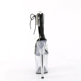 Pleaser FLAMINGO-824RS Sandali Con Plateau Trasparente Strass Trasparente Nero EU-35 / US-5