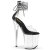 Pleaser FLAMINGO-824RS Sandali Con Plateau Trasparente Strass Trasparente Nero EU-35 / US-5