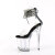 Pleaser FLAMINGO-824RS Sandali Con Plateau Trasparente Strass Trasparente Nero EU-35 / US-5