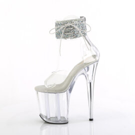 Pleaser FLAMINGO-824RS-02 Sandali Con Plateau Trasparente Strass Trasparente EU-35 / US-5