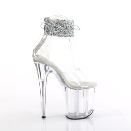 Pleaser FLAMINGO-824RS-02 Sandali Con Plateau Trasparente Strass Trasparente EU-40 / US-10