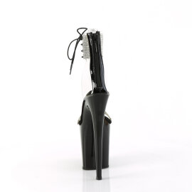 Pleaser FLAMINGO-827RS Sandali Con Plateau Trasparente Strass Nero EU-41 / US-11